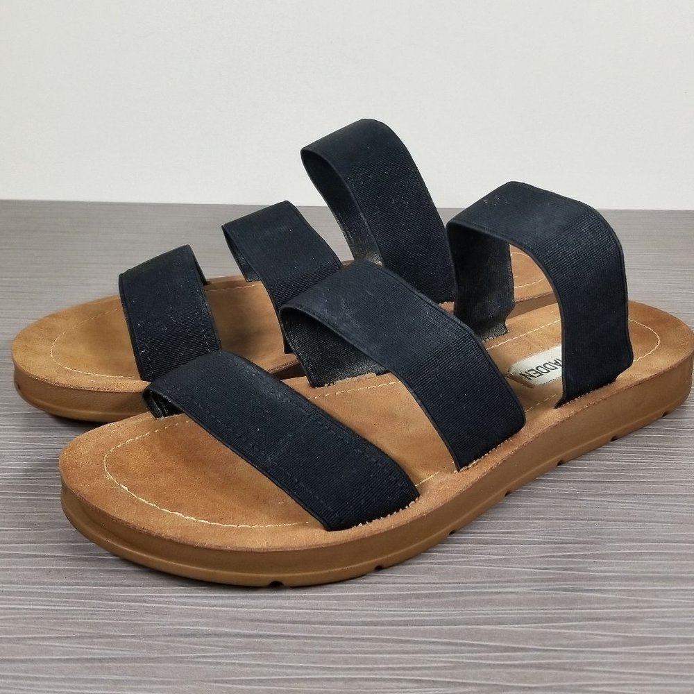 Steve Madden Pascale Slide Sandal, Black Fabric, Womens Size 7 M / 37.5